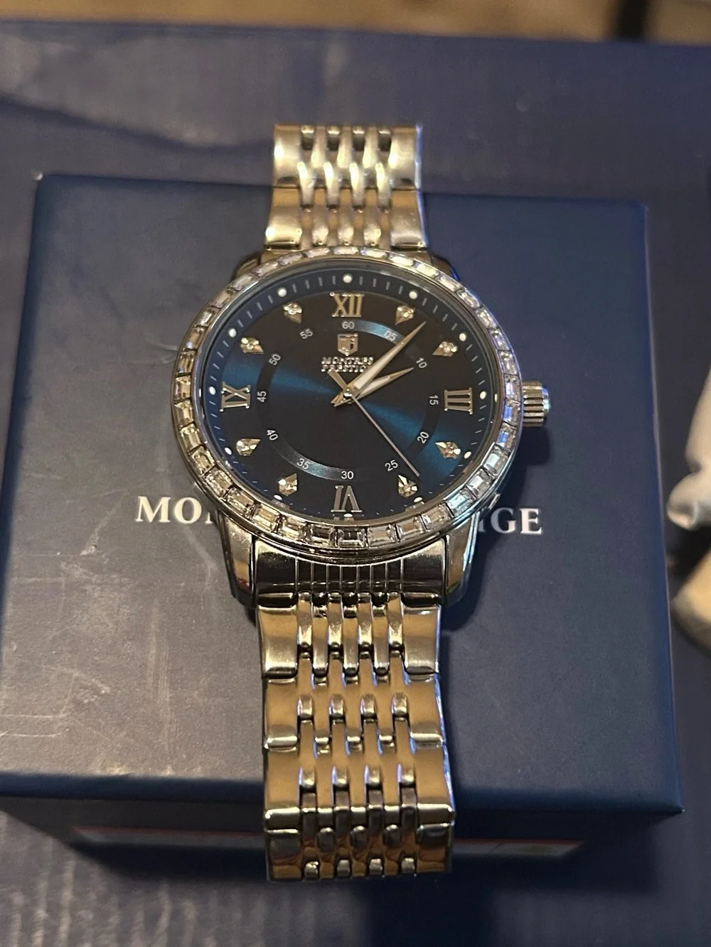 Montres Prestige Men's Gold-Tone Dress Watch with Black Dial by Invicta